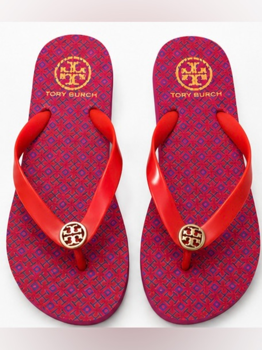 Tory Burch Printed Flip Flop Sandals – Women’s Size 7.5 🍒